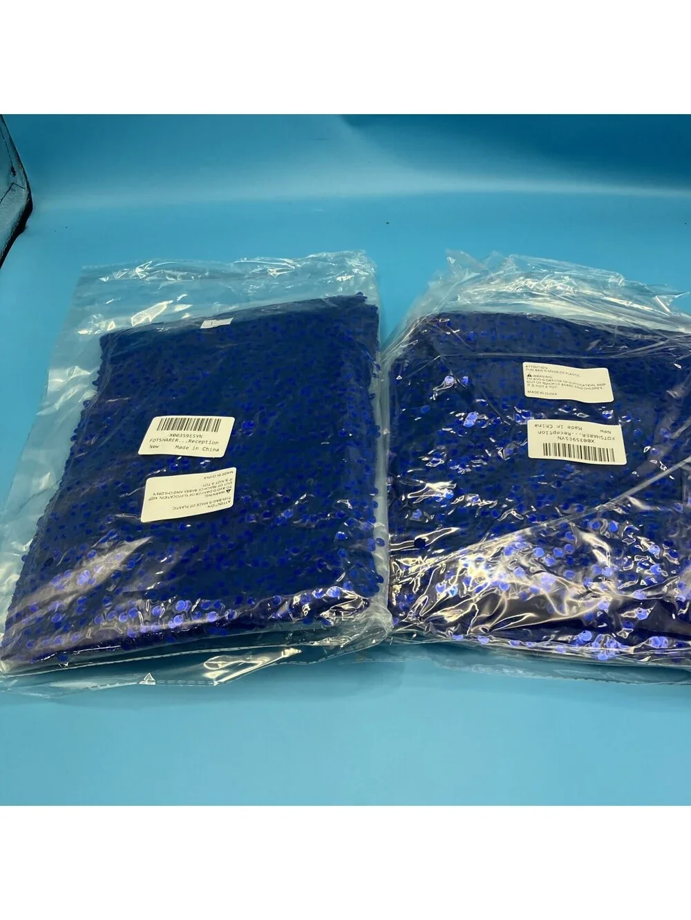 FOTSHARER Sequin Fabric by The Yard Royal Blue 2 Yards New